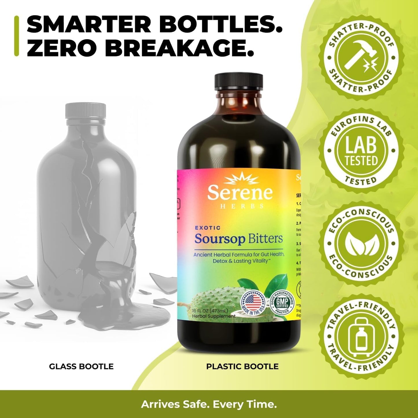 Serene Herbs Soursop Bitters Liquid & Black Seed Bundle – Organic Herbal Guanabana for Digestive Support & Immune Health – Vegan, Non-GMO – 32 oz (16 oz Each), (2 Pack)