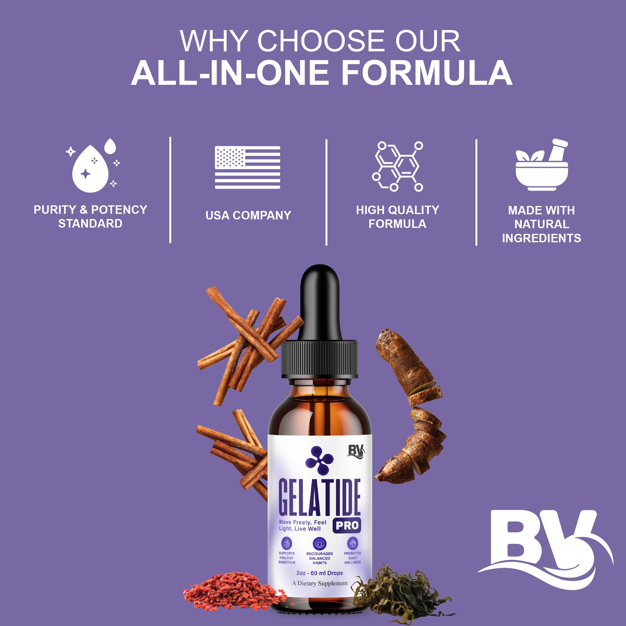 BLUE VIBE Gelatide Liquid Drops, Gela Tide Advanced Maximum Strength Overall Health & Wellness Support Supplement, Gelatide Premium Daily Health and Overall Energy Formula (2oz / 60ml) BLUE VIBE buy australia supplements