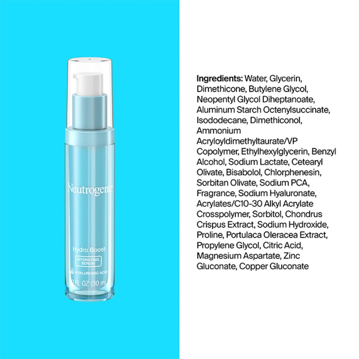 Neutrogena Hydro Boost Hydrating Serum with Hyaluronic Acid, 1 fl. oz Neutrogena