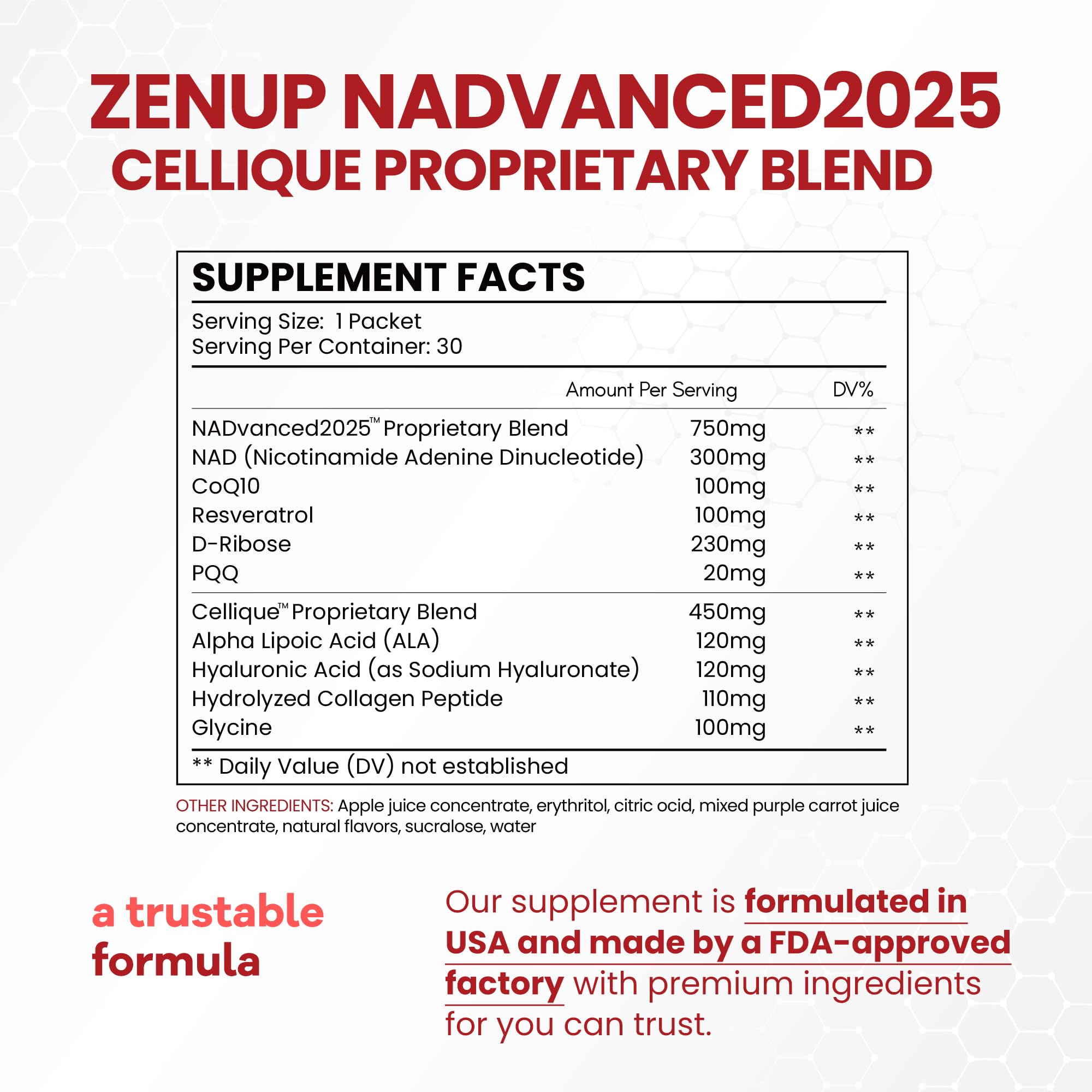 ZenUP Liquid NAD, Extra Strength 1,200mg NAD+ Supplement with CoQ10, Resveratrol, D-Ribose & PQQ for Men & Women, Natural NAD+ Stick for Anti-Aging, Energy, Focus - 30 Packets ZenUP buy australia supplements