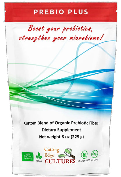 Cutting Edge Cultures Prebio Plus Prebiotic Fiber Powder Best Custom Blend of Organic Prebiotic Fibers Dietary Supplement 8 oz Cutting Edge Cultures