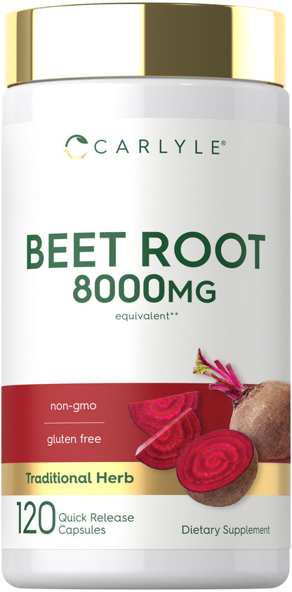 Carlyle Beet Root Capsules | 120 Count | Quick Release Capsules | Non-GMO and Gluten Free Supplement Carlyle