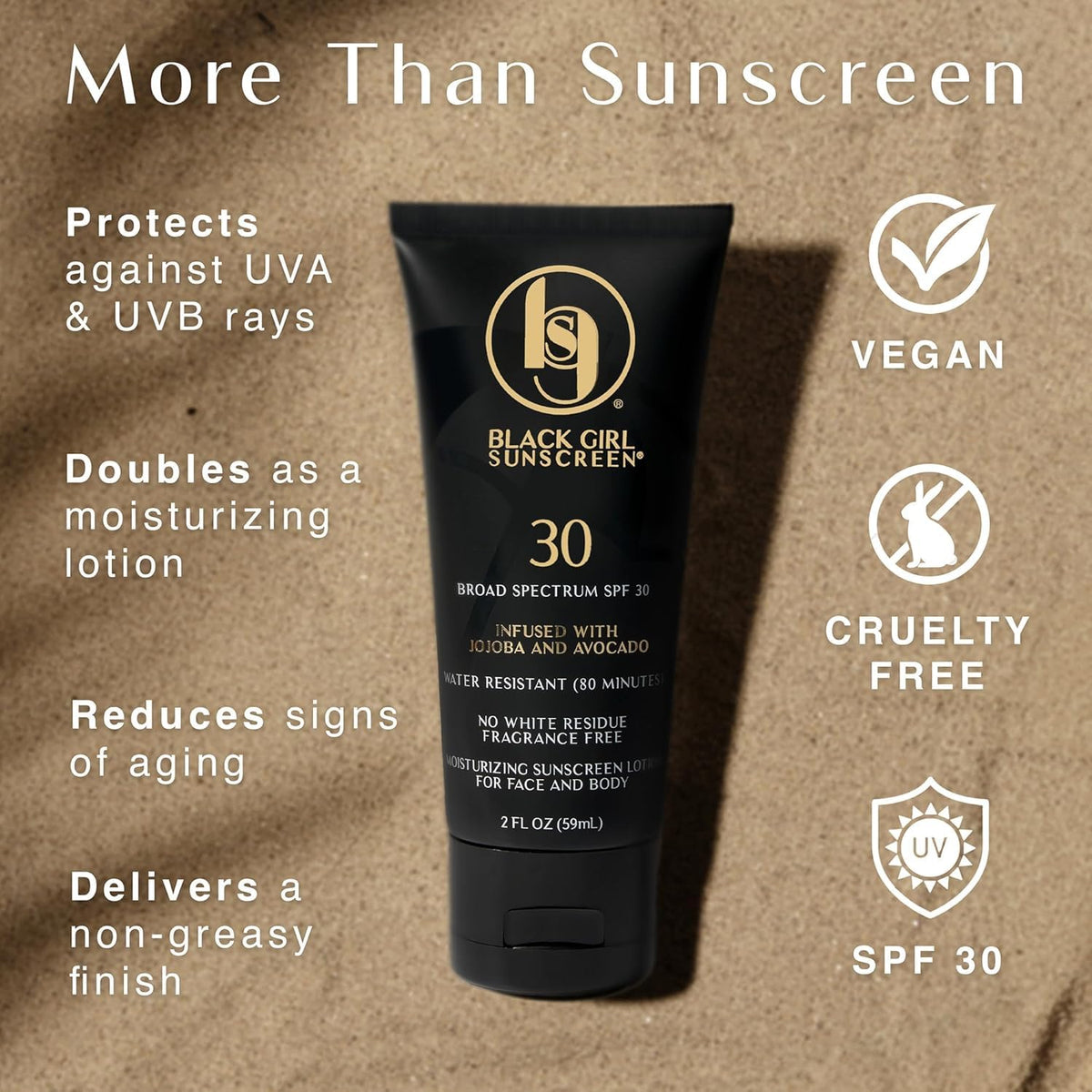 Black Girl Sunscreen Original SPF 30 Face & Body Sunscreen 2 Fl Oz BLACK GIRL SUNSCREEN