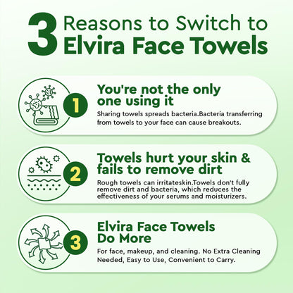 Elvira 100 Count Disposable Face Towels,Ultra Soft Skincare Facial Towels Elvira