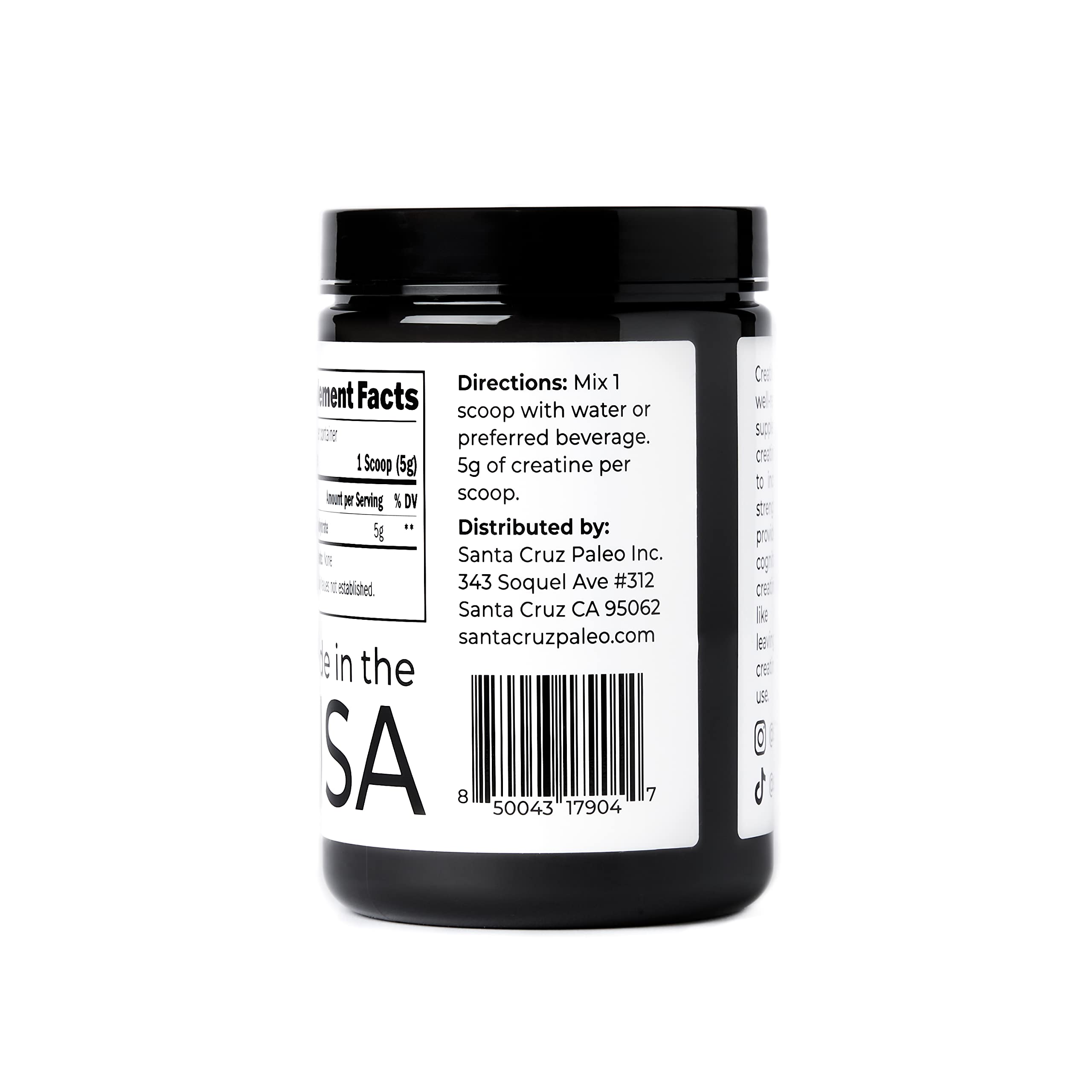 Santa Cruz Paleo, Creatine Monohydrate Powder Micronized, Unflavored Pre Workout and Muscle Support Supplement, Gluten Free Keto, Mix with Water or Shakes Santa Cruz Paleo buy australia supplements