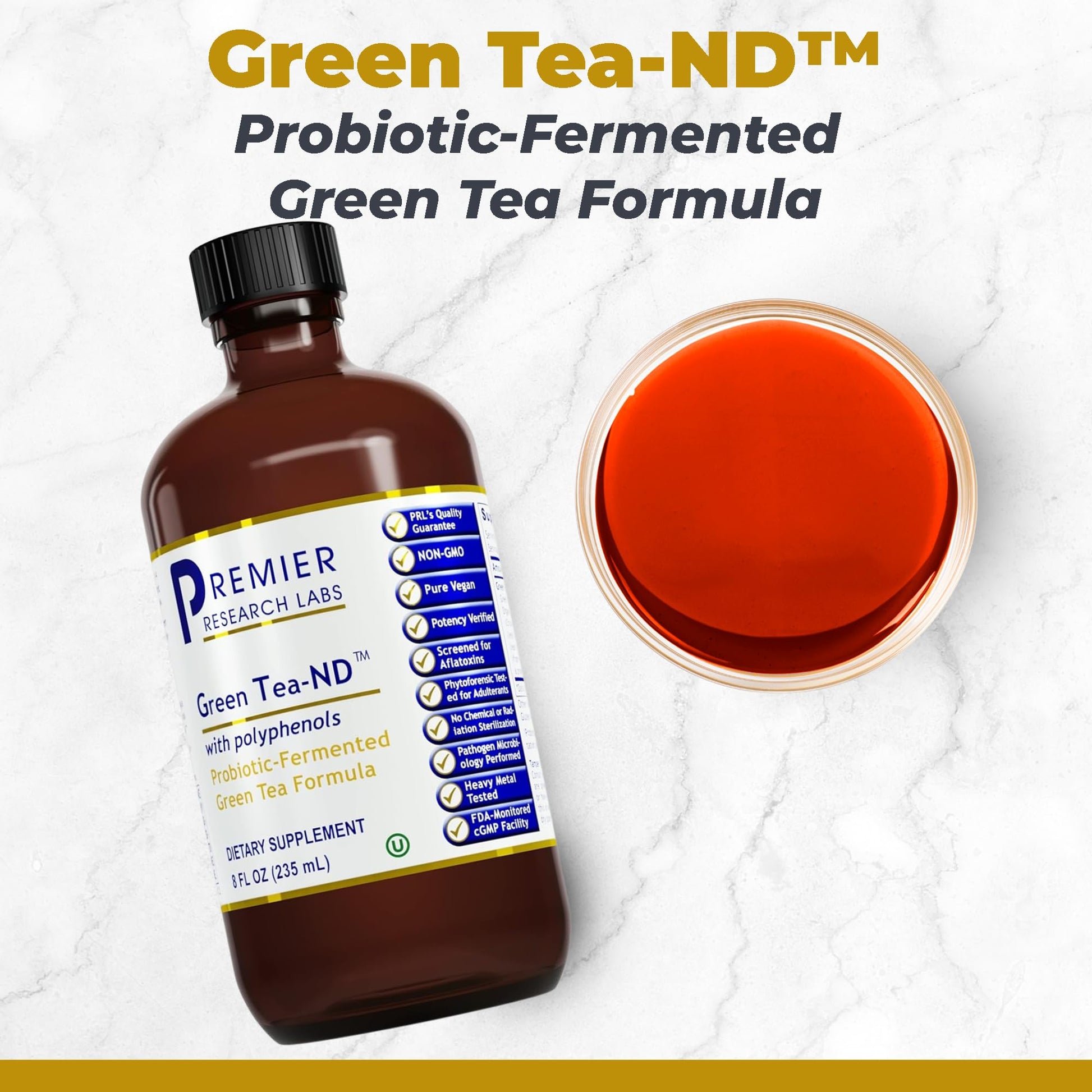 Premier Research Labs Green Tea-ND - Probiotic Fermented Green Tea Extract Supplement with ECGC, Camellia Sinensis Liquid, Supplement Drops for Adults, Vegan Friendly - 8 Fl Oz Bottle Premier Research Labs buy australia supplements