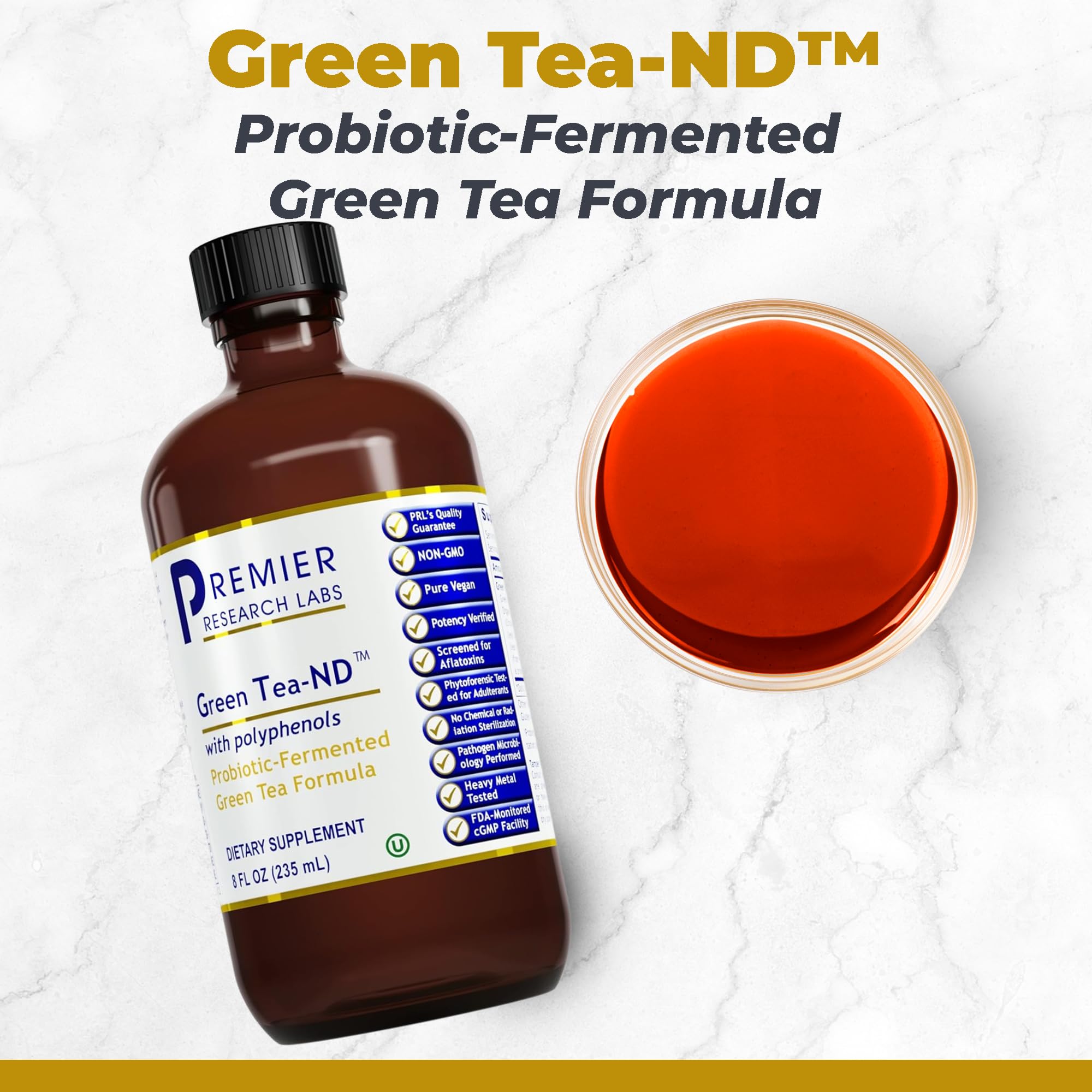 Premier Research Labs Green Tea-ND - Probiotic Fermented Green Tea Extract Supplement with ECGC, Camellia Sinensis Liquid, Supplement Drops for Adults, Vegan Friendly - 8 Fl Oz Bottle Premier Research Labs buy australia supplements