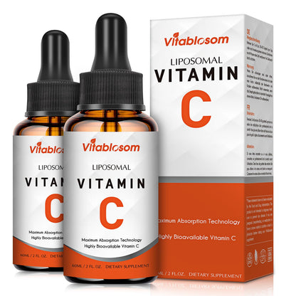 Vitablosom Liposomal Vitamin C 2000mg Liquid for Adults, High Absorption VIT C, Maximize Vitamin C, Immune System & Antioxidant Support, 60ML (2 Bottle) Vitablosom