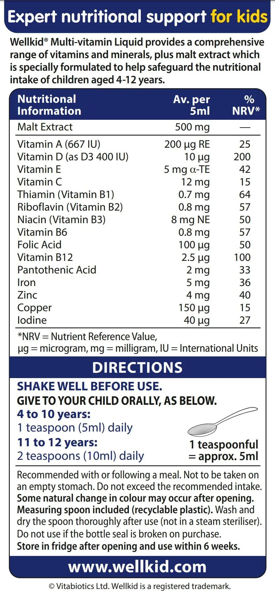 Wellkid by Vitabiotics Multi-Vitamin Liquid 150ml Wellkid buy australia supplements