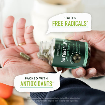 50MG Sulforaphane Supplement from Broccoli Sprouts | NRF2 Activation, Cellular Health & Immune Support | Glucoraphanin, Myrosinase & Antioxidants | Third-Party Tested SMNutrition