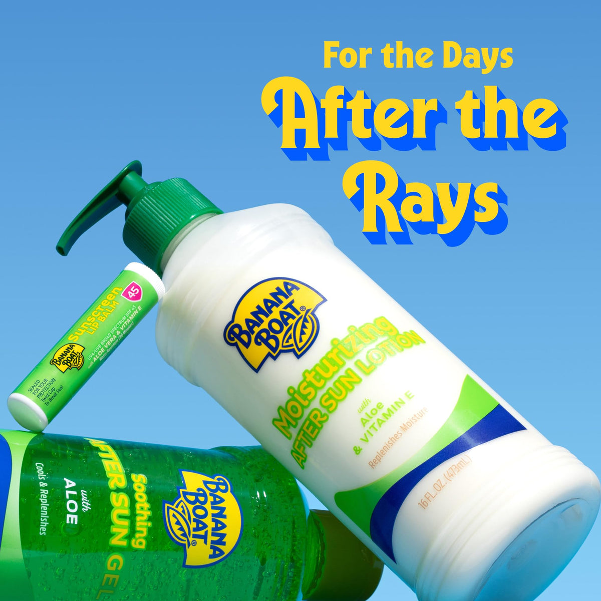 Banana Boat Soothing After Sun Gel with Aloe Twin Pack | Aloe Vera Gel, Sunburn Relief, After Sun Care, 16 fl oz each Banana Boat