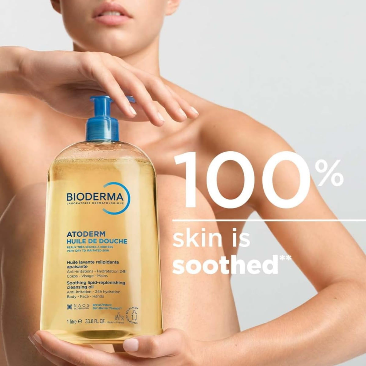 Bioderma Atoderm Shower Oil, Cleansing Oil For Face & Body, Nourishing Cleansing Oil For Dry to Atopic Sensitive Skin For Softer & Smooth Skin For Your Whole Family Bioderma
