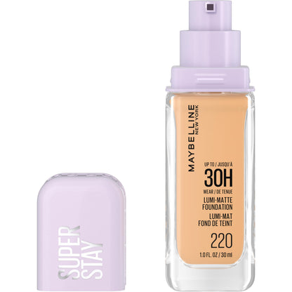 Maybelline Super Stay Lumi-Matte Foundation, Lightweight and Buildable Full Coverage Foundation Makeup For Up To 30HR Wear, 220, 1 Count MAYBELLINE