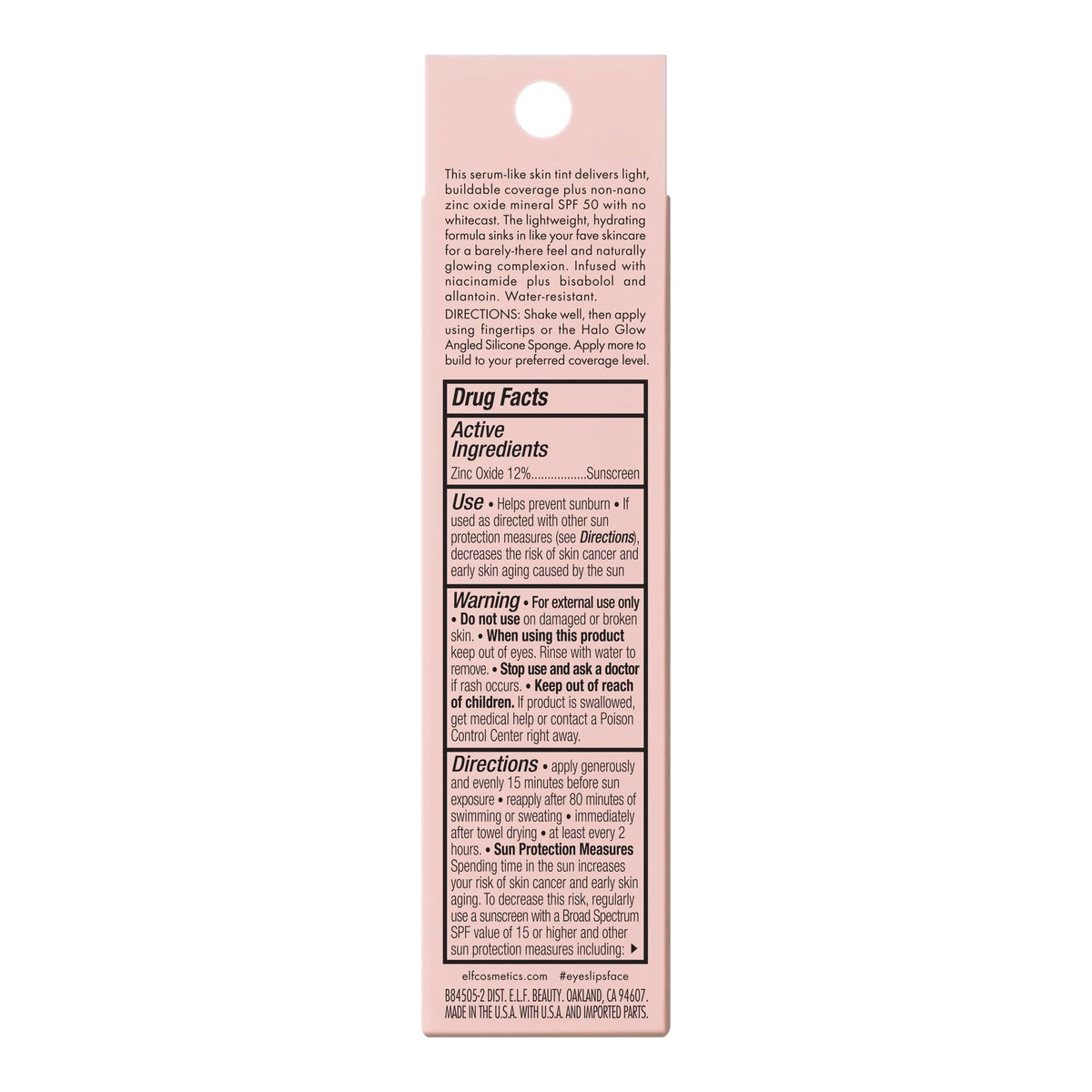 e.l.f. Halo Glow Skin Tint SPF 50, Hydrating & Tinted, 4 Light Neutral e.l.f.