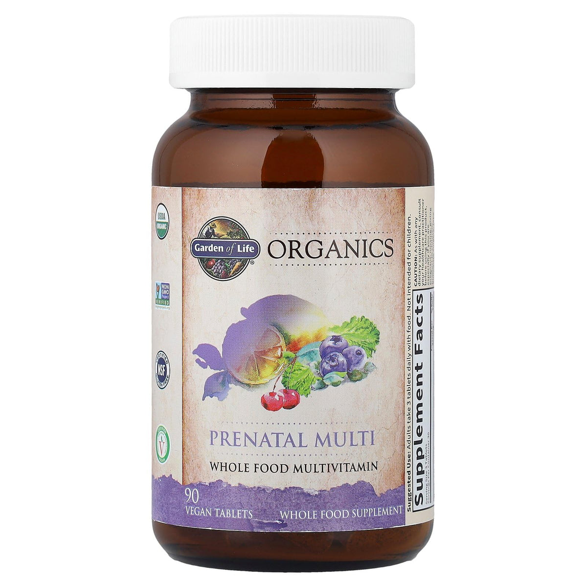 Garden of Life Organics Prenatal Multivitamin with Folate, B6, B12, D3 & Iron – Prenatal Vitamins for Women with Energy Metabolism Support for Healthy Fetal Development Garden of Life
