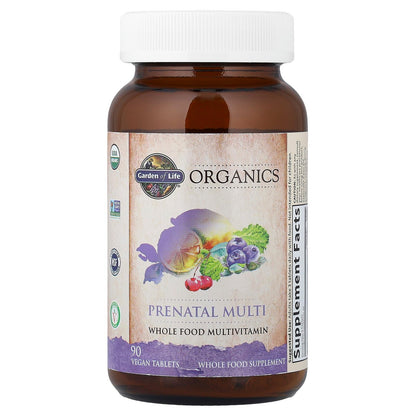 Garden of Life Organics Prenatal Multivitamin with Folate, B6, B12, D3 & Iron – Prenatal Vitamins for Women with Energy Metabolism Support for Healthy Fetal Development Garden of Life