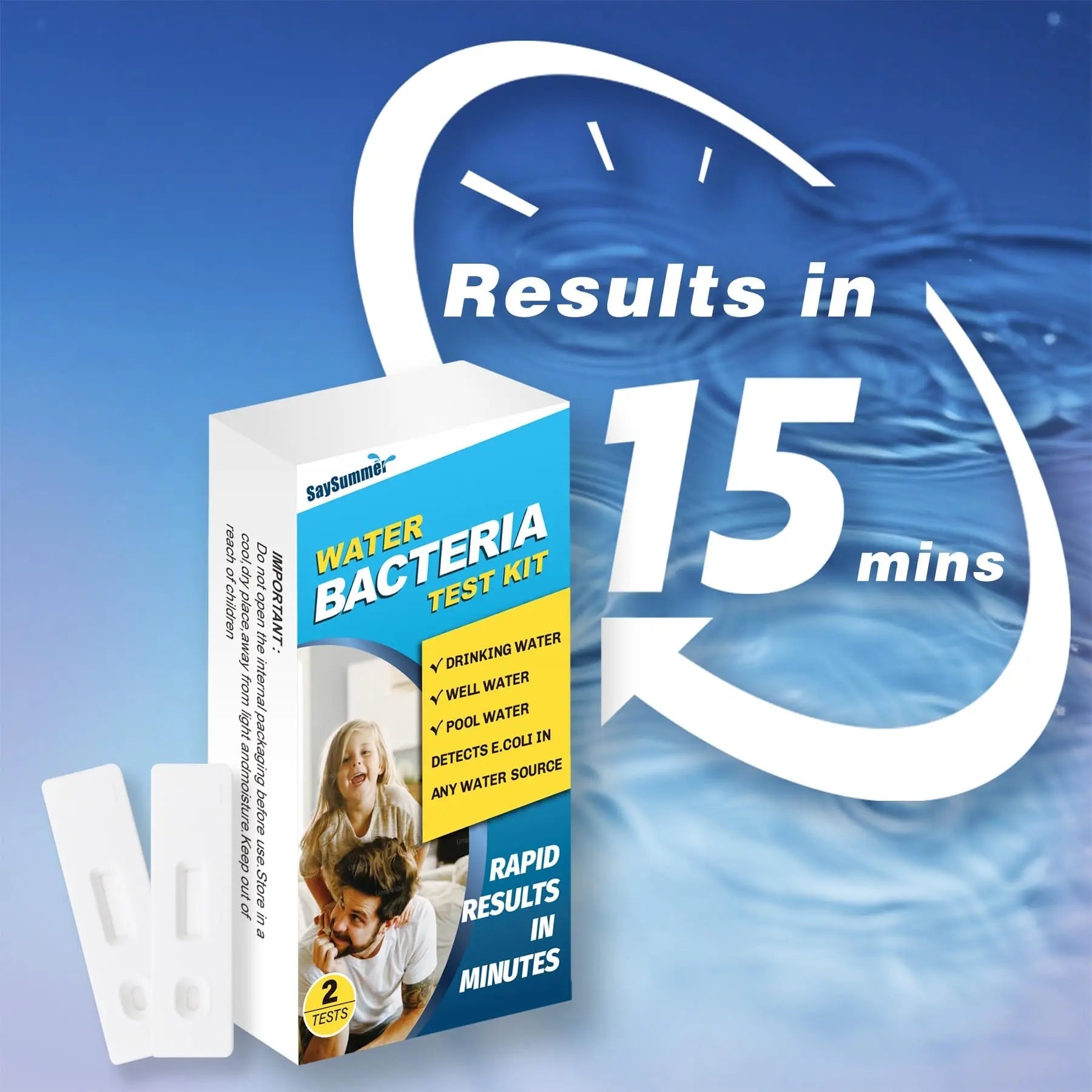 Water Bacteria Test Kit for Drinking Water: Results in 15 Minutes Coliform Bacteria Water Test Kit 2 Counts for Any Water Source Including Well Water Pool Water SaySummer buy australia supplements