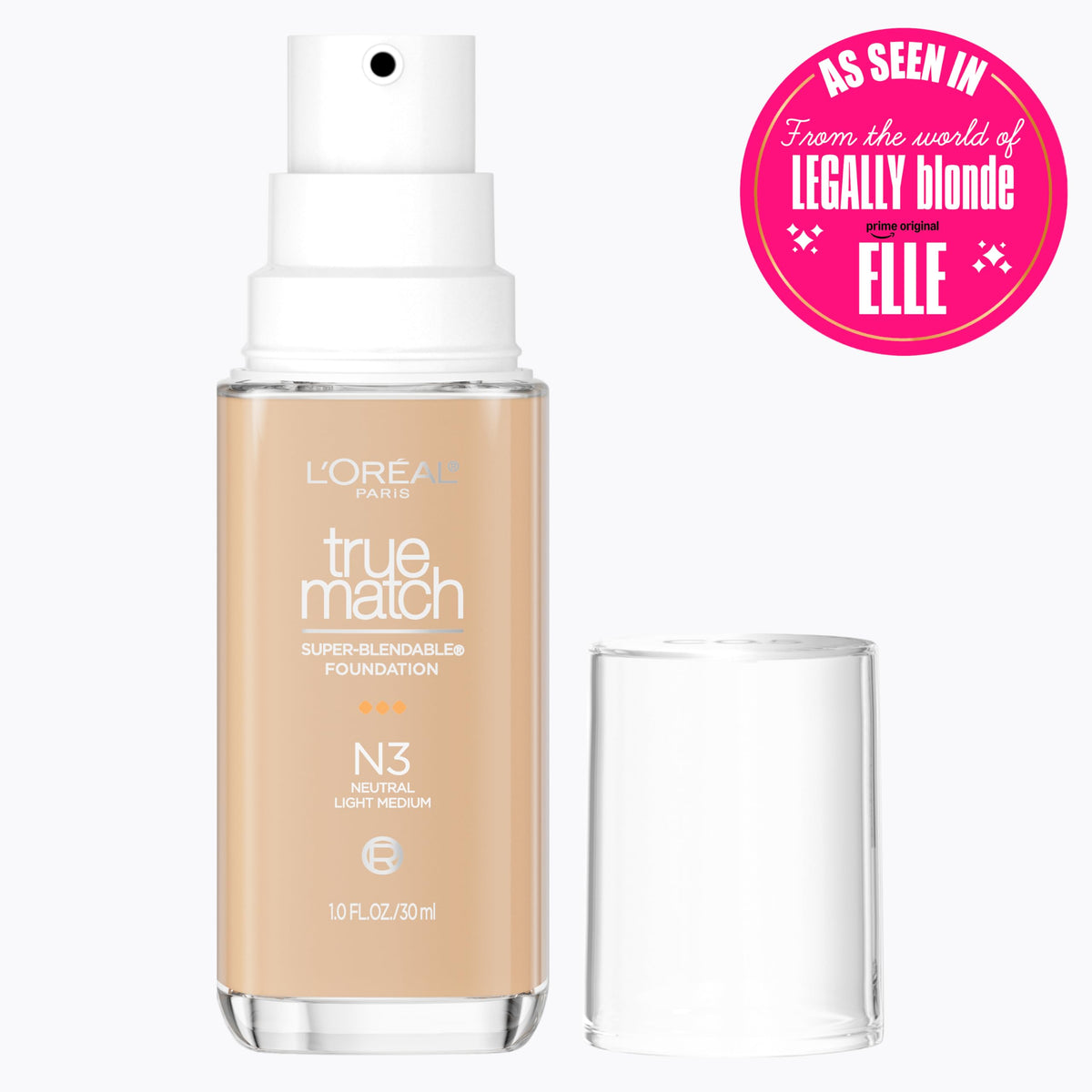 L'Oreal Paris True Match Super-Blendable Foundation, Medium Coverage Liquid Foundation Makeup, N3, Light Medium, 1 Fl Oz L'Oreal Paris