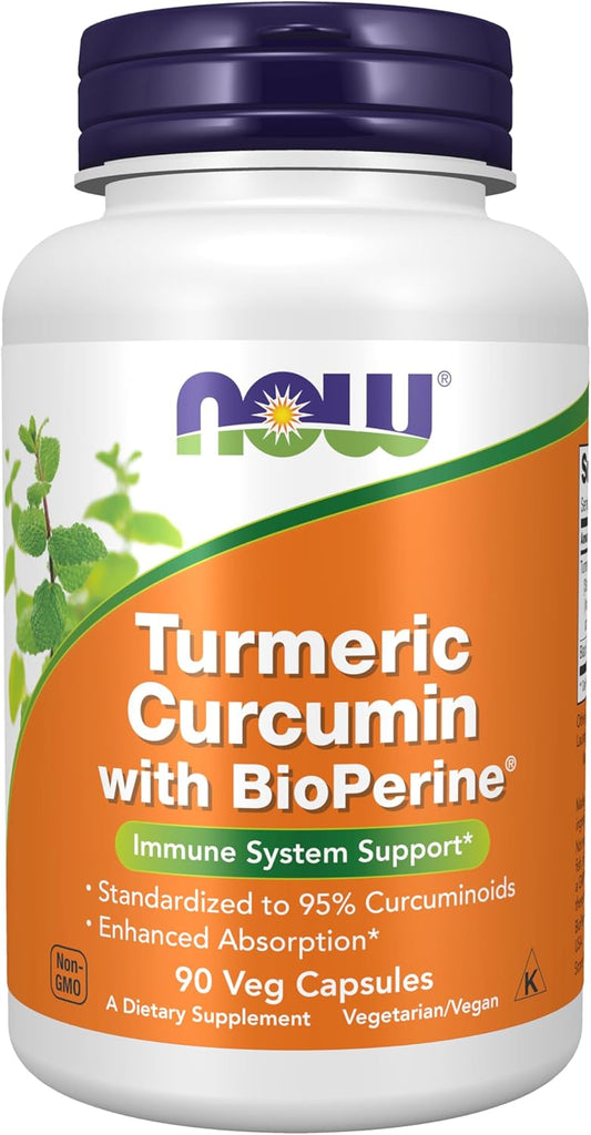 Now Supplements, Turmeric Curcumin with BioPerine, 90 Veg Caps Gsupps Australia