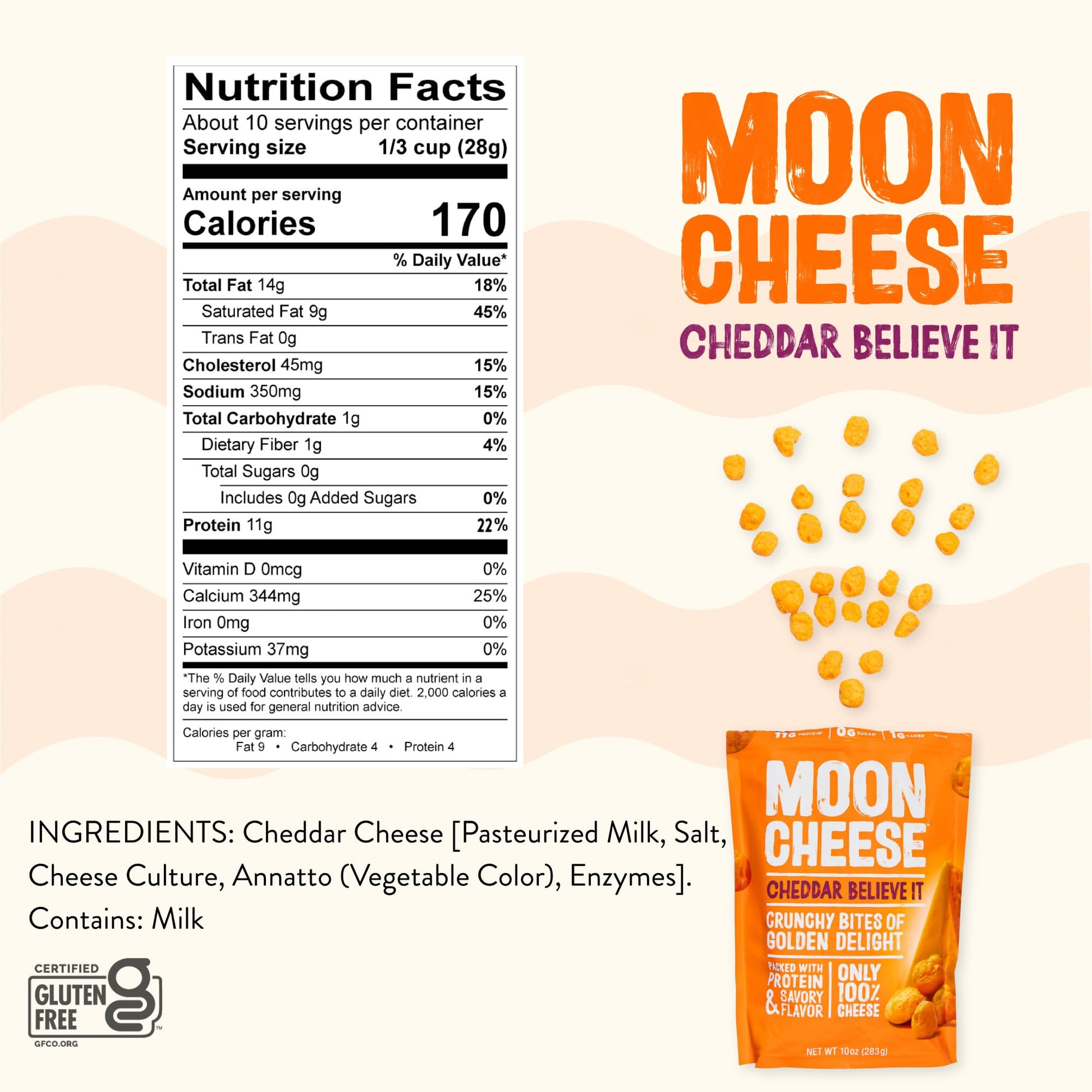 Moon Cheese Cheddar Believe It, 10 Ounce, 2-Pack, Crunchy, Protein-Rich Cheese Snack, Keto Friendly, 100% Real Cheese Moon Cheese buy australia supplements