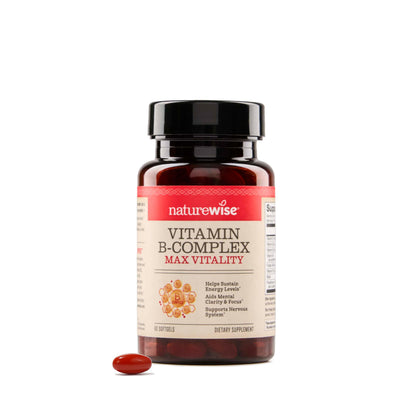 NatureWise Vitamin B Complex for Women and Men - with Folic Acid Biotin B1 B2 B3 B6 B12 - Support Cellular Energy & Mental Clarity - Gluten & Dairy Free NatureWise