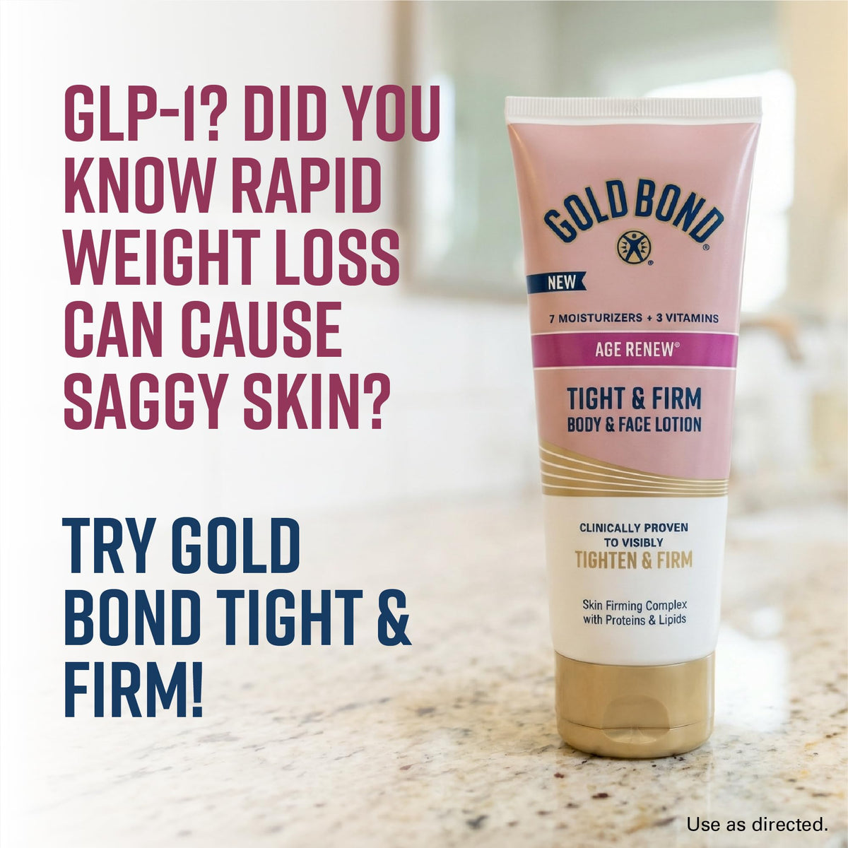Gold Bond Age Renew Tight & Firm Body & Face Lotion, Aging, Dry Skin Lotion Gold Bond