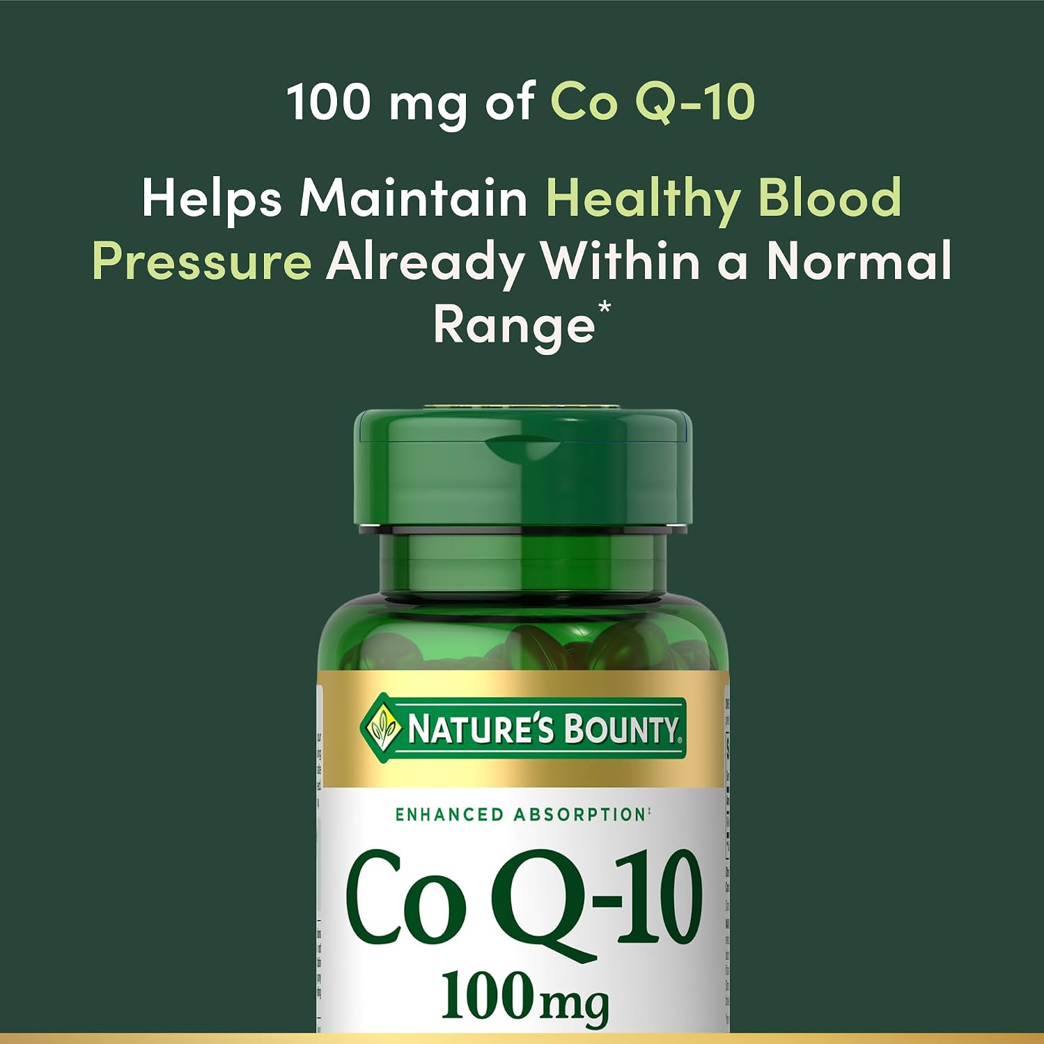 Nature's Bounty CoQ10, Helps Maintain Healthy Blood Pressure, 100 mg, Rapid Release Softgels, 75 Count Gsupps Australia