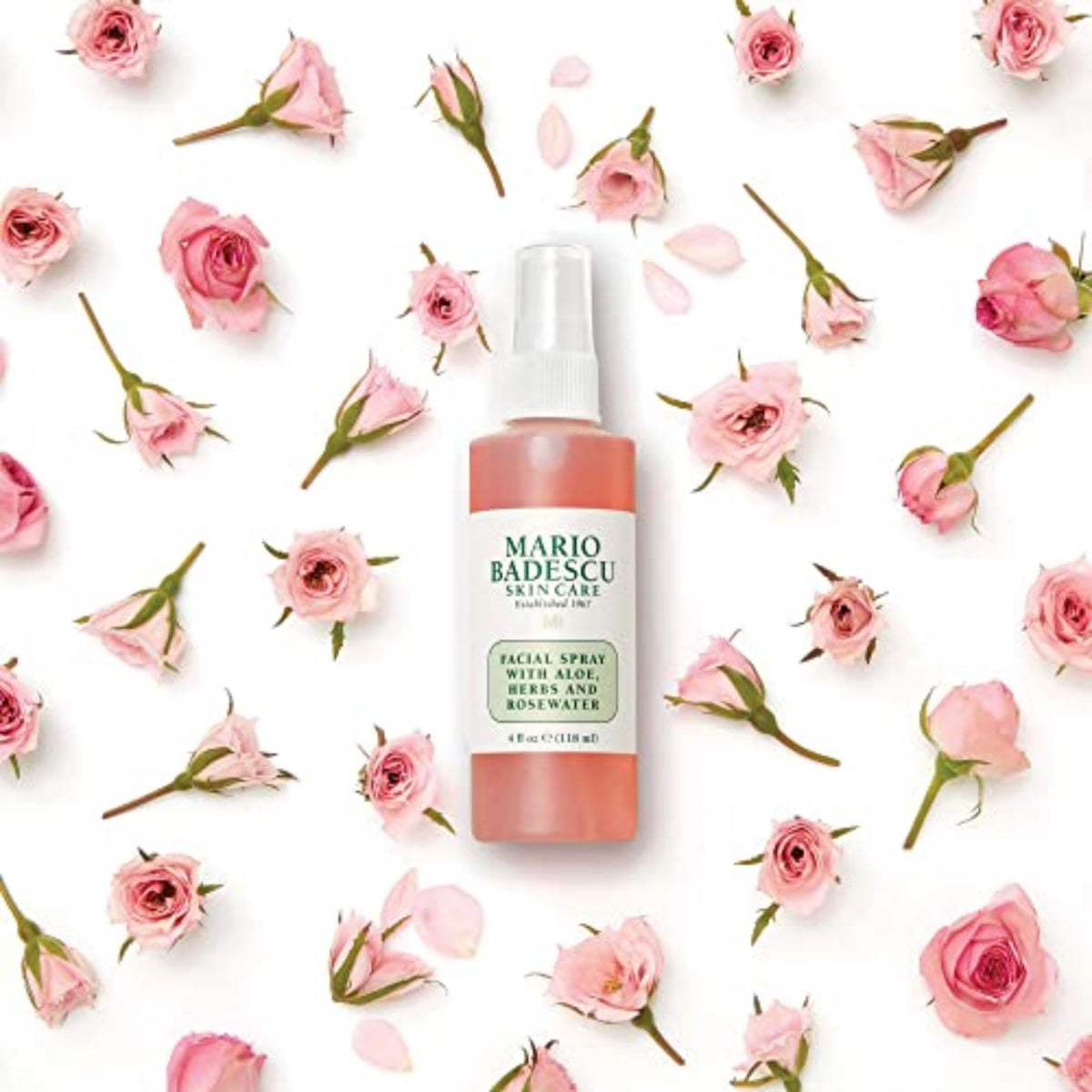 Mario Badescu Facial Spray with Aloe, Herbs and Rose Water for All Skin Types, Face Mist that Hydrates, Rejuvenates & Clarifies, 4 FL OZ Mario Badescu