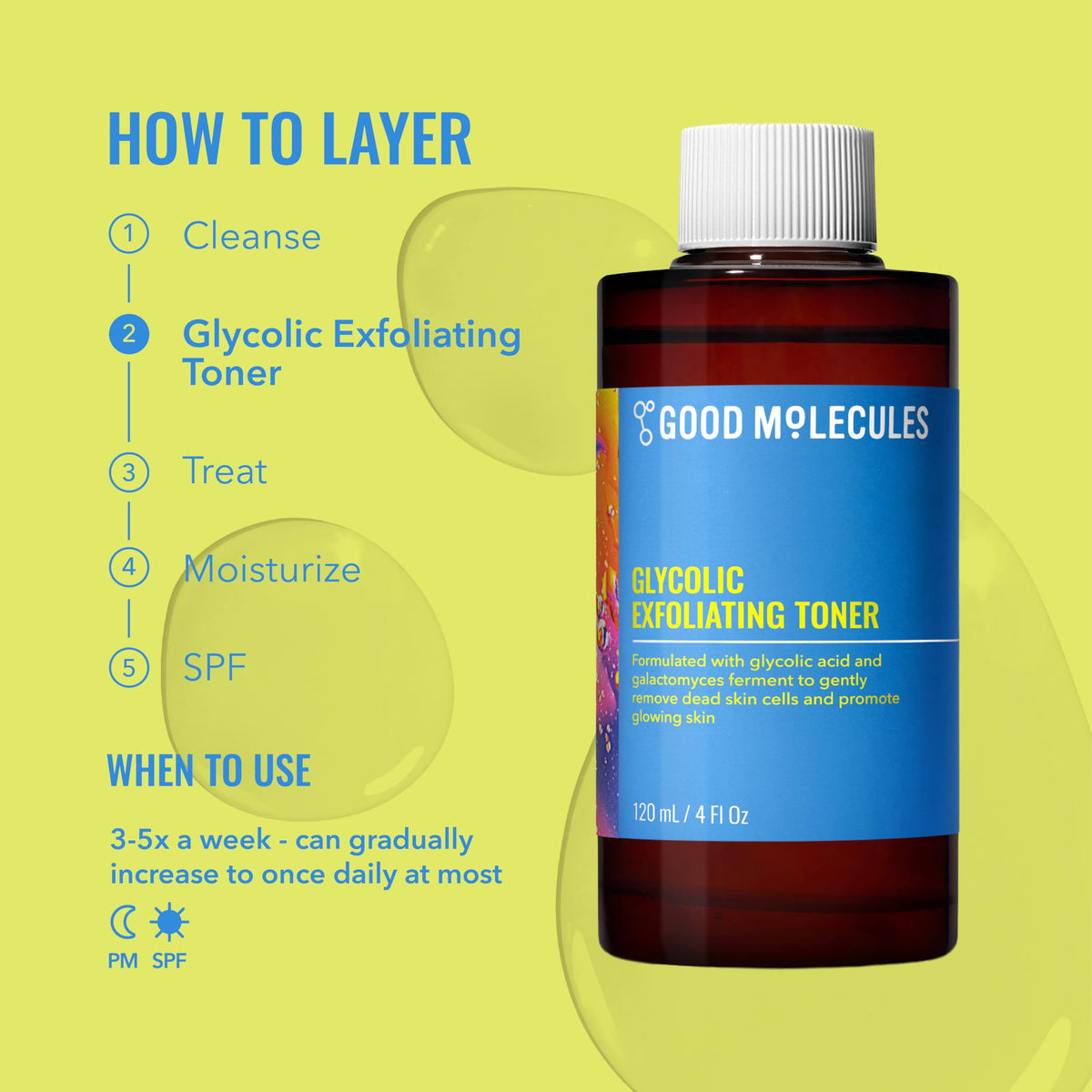 Good Molecules Glycolic Exfoliating Toner, AHA Toner for Face, 4 fl oz Good Molecules