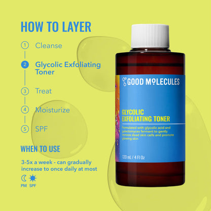 Good Molecules Glycolic Exfoliating Toner, AHA Toner for Face, 4 fl oz Good Molecules