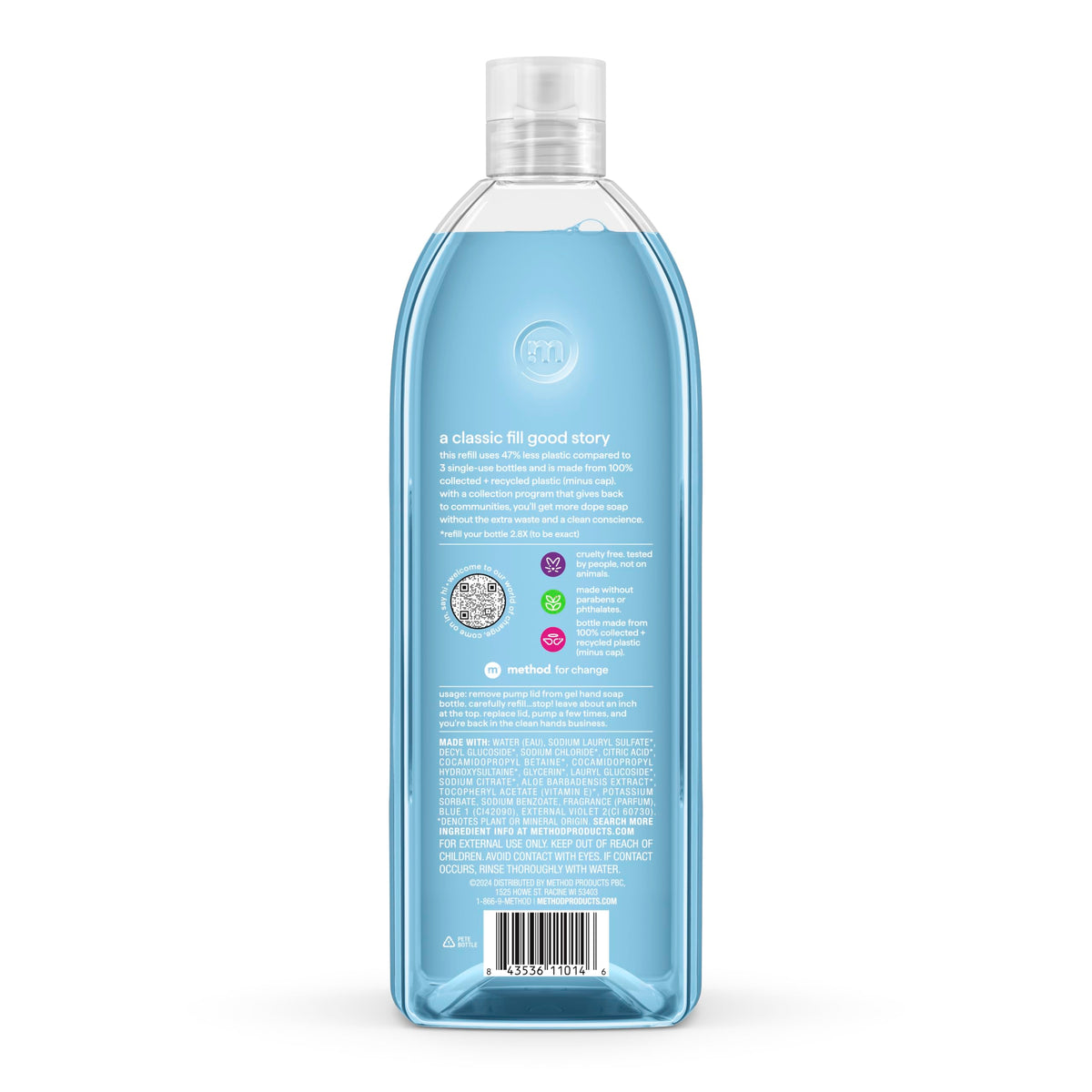 method Gel Hand Wash Refill, Sea Minerals, 34 fl oz Method