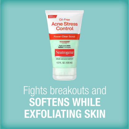 Neutrogena Oil Free Acne Stress Control Power Clear Face Scub, 4.2 fl oz Neutrogena