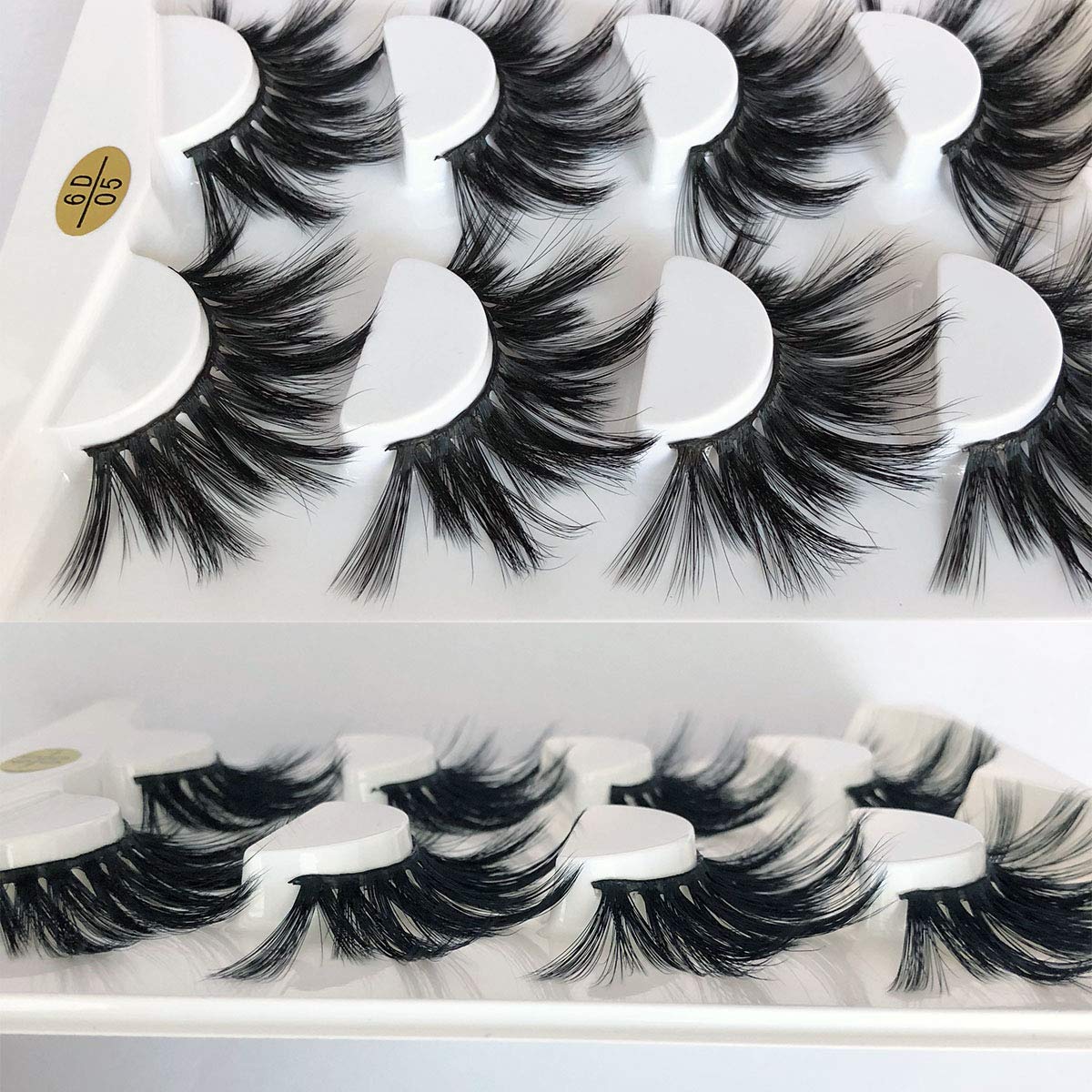 MIKIWI 25mm Lashes, Dramatic 6D Faux Mink Lashes, Fluffy Volume Eyelashes, Thick Crossed Lashes, Long Faux 25mm Mink Lashes (6D4-05) mikiwi