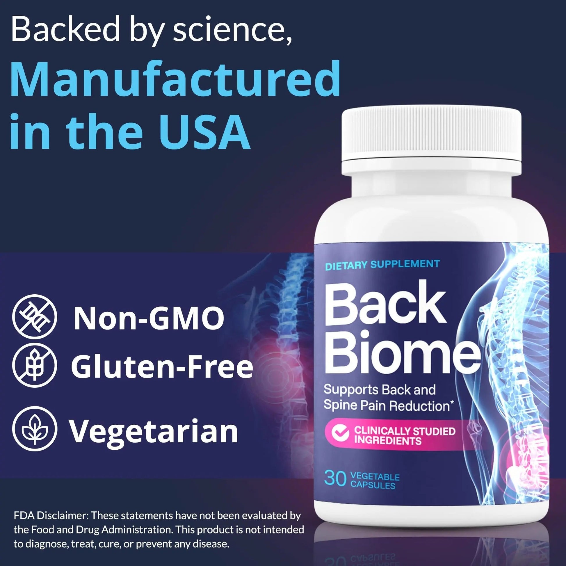 BackBiome – Advanced 7-Strain Probiotic Formula for Gut & Back Health – Supports Digestive Balance, Promotes Spinal Comfort – Non-GMO, Vegan, 30 Capsules BackBiome buy australia supplements