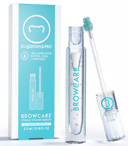 SugarbearPRO LashCare Vitamin Serum with Peptides MSM and Biotin | Vegan Formula | 3 Month Supply for Fuller Healthier Looking Lashes