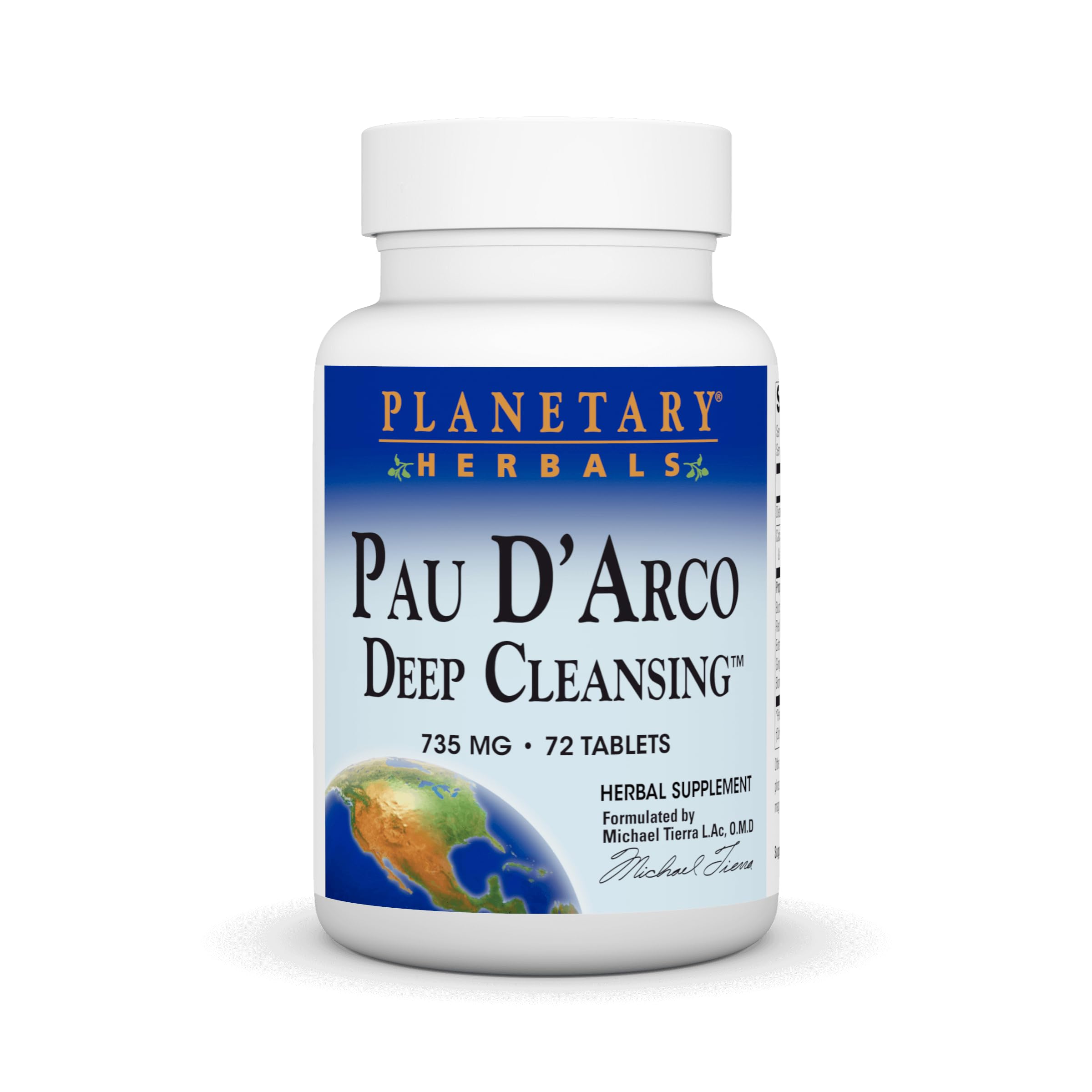 Planetary Herbals PAU D'Arco Deep Cleansing, Herbal Supplement, 735 mg - 72 Tablets Planetary Herbals buy australia supplements