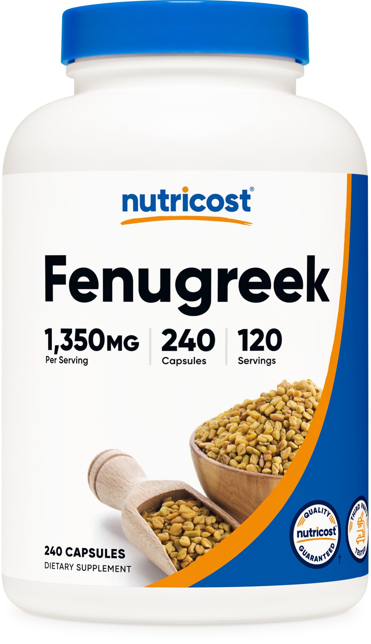 Nutricost Fenugreek Seed 1350mg, 240 Capsules - Gluten Free, Non-GMO, 675mg Per Capsule Nutricost