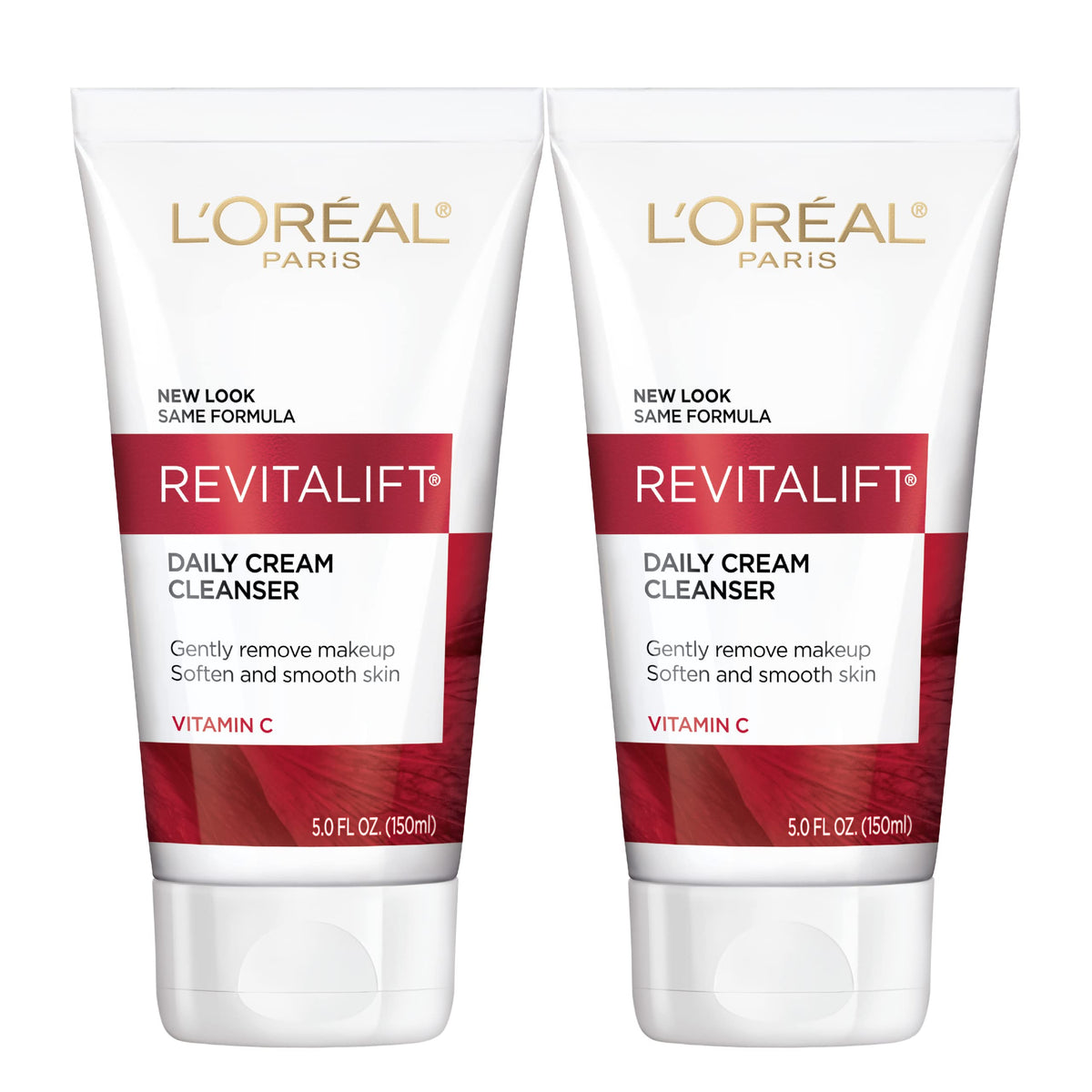 L'Oreal Paris Revitalift Daily Cream Cleanser, Gentle Makeup Remover Face Wash with Vitamin C 5 fl. oz (Pack of 2) L'Oreal Paris