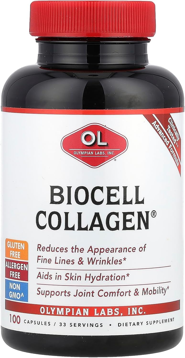 Olympian Labs Biocell Collagen II 1500mg Supplement Capsules Non-GMO, Gluten-Free, Allergan-Free - Supports Skin & Joint Health and Cartilage Producing Cells Olympian Labs