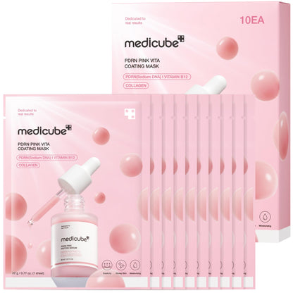 medicube Salmon DNA PDRN Pink Vitamin Coated Sheet Mask 10EA medicube