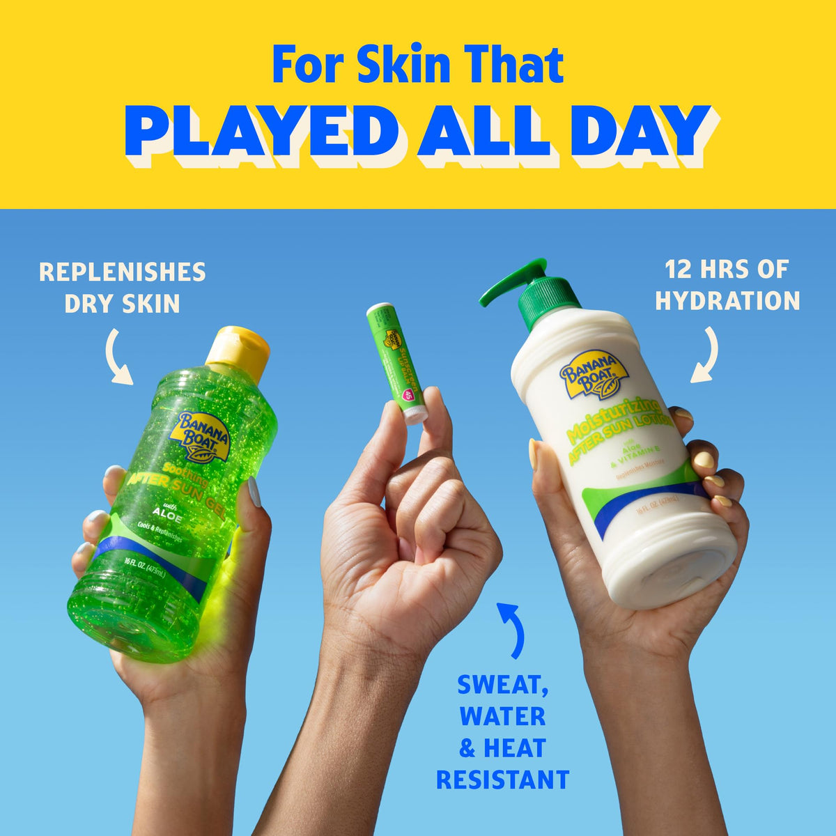 Banana Boat Soothing After Sun Gel with Aloe Twin Pack | Aloe Vera Gel, Sunburn Relief, After Sun Care, 16 fl oz each Banana Boat