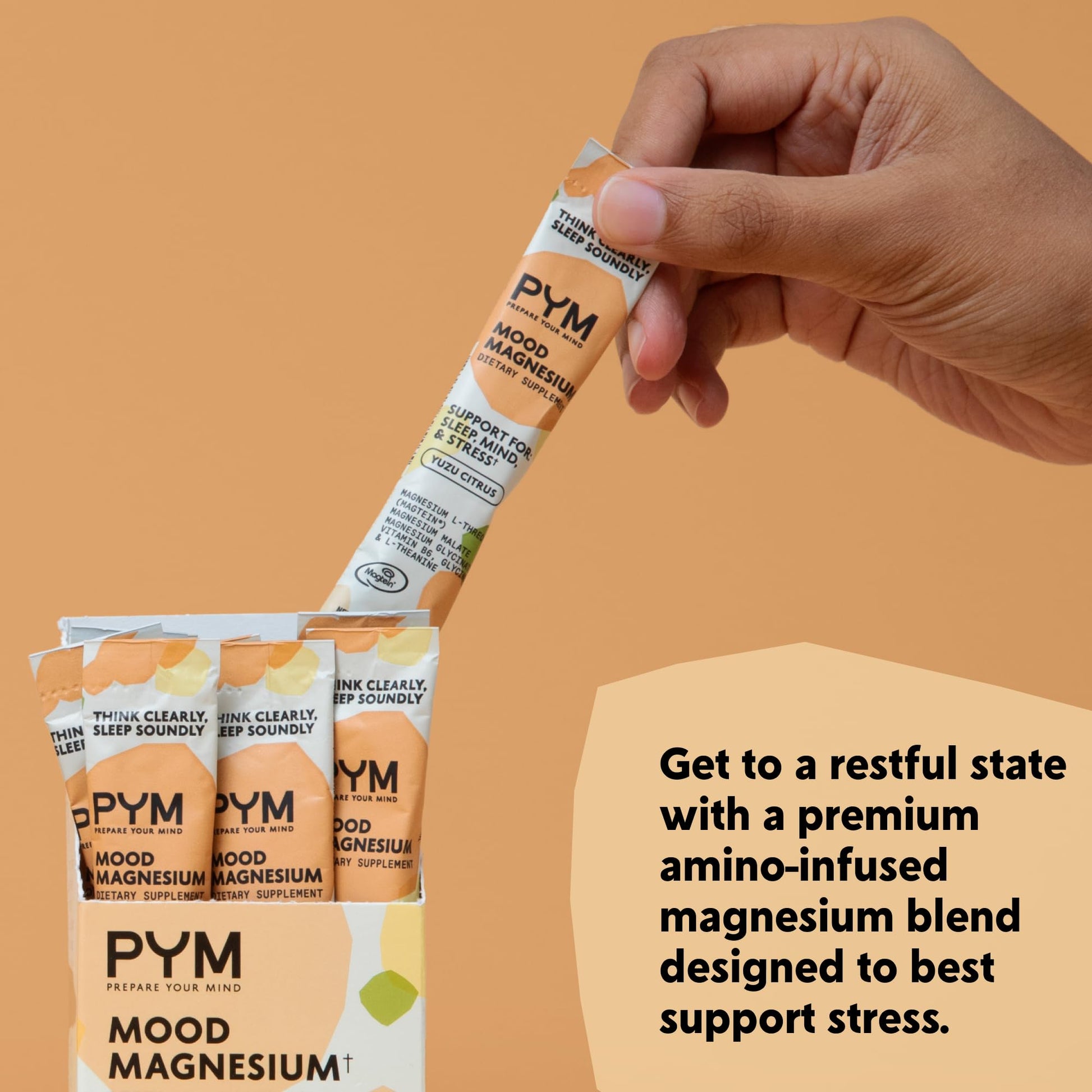 PYM Mood Magnesium Powder Packets (10-Servings) Magnesium Glycinate, L-Threonate & Malate Powder | Aid & Mood Support Supplement for Stress PYM Health buy australia supplements