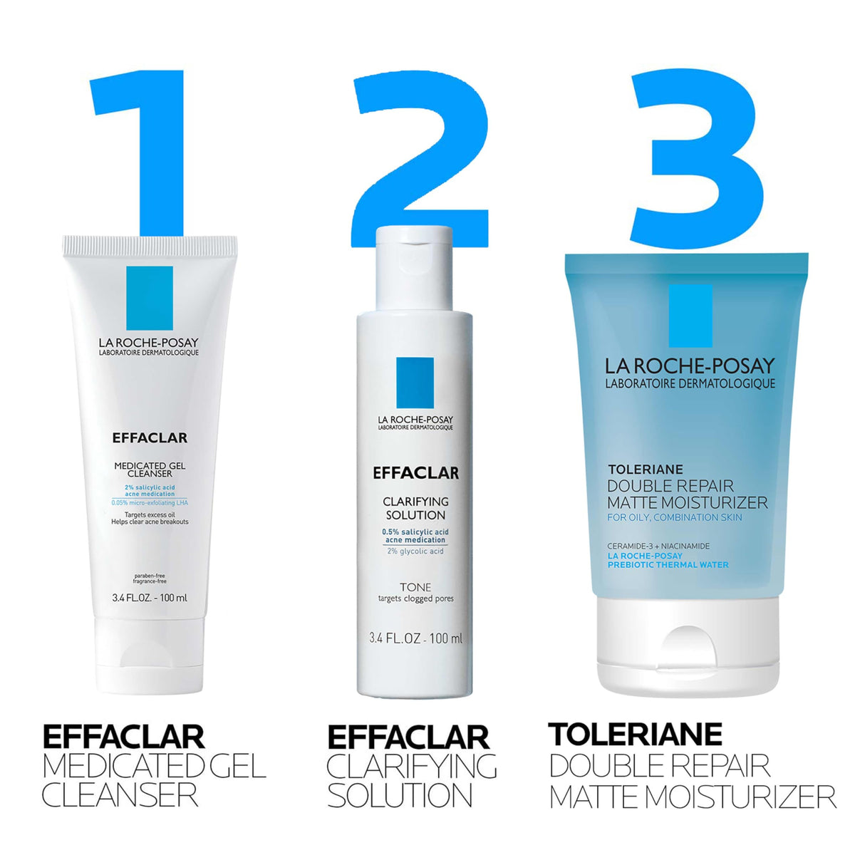 La Roche-Posay Effaclar Daily Acne Kit with Cleanser, Toner & Moisturizer La Roche-Posay