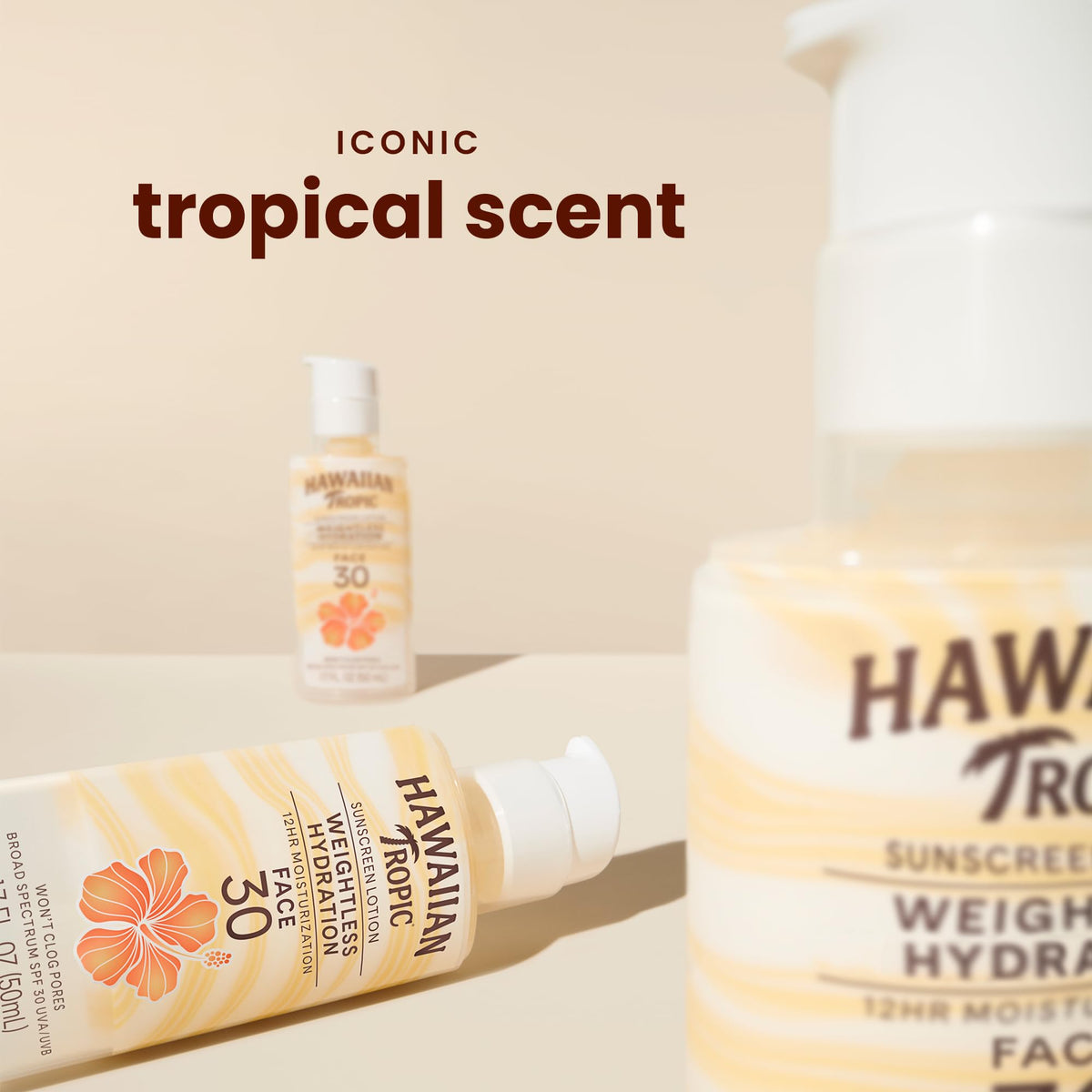 Hawaiian Tropic Weightless Hydration SPF 30 Face Sunscreen, 1.7 Fl Oz Hawaiian Tropic