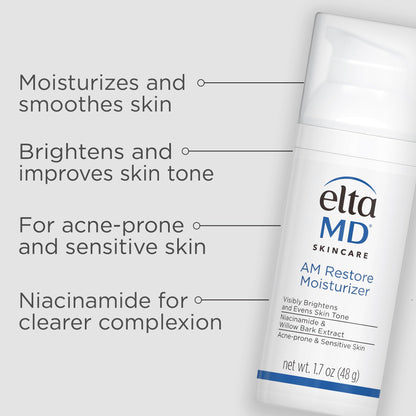 EltaMD AM Restore Daily Facial Moisturizer, Lightweight, 1.7 oz EltaMD