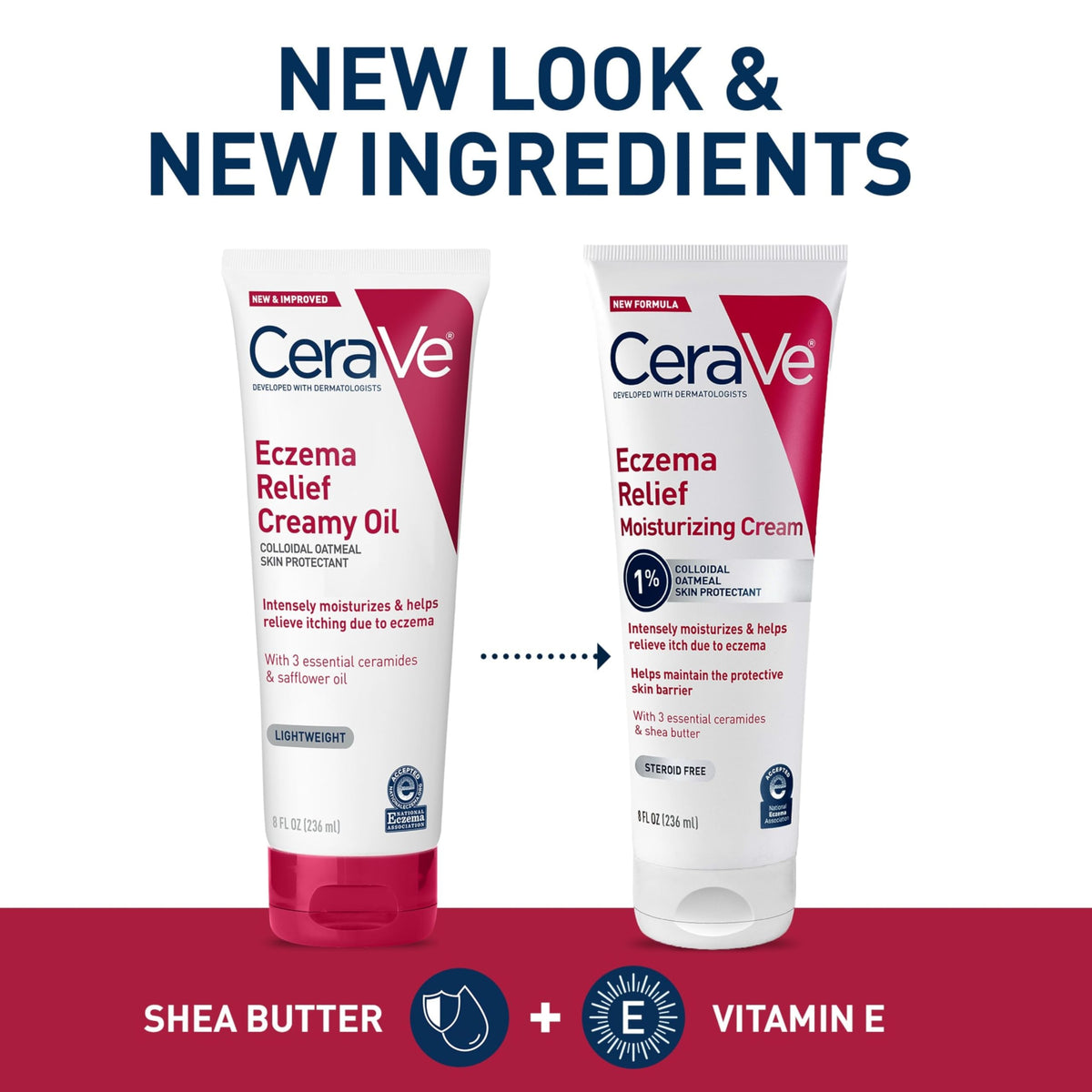 CeraVe Eczema Relief Moisturizing Cream, Shea Butter Dry Skin Lotion, 8oz CeraVe