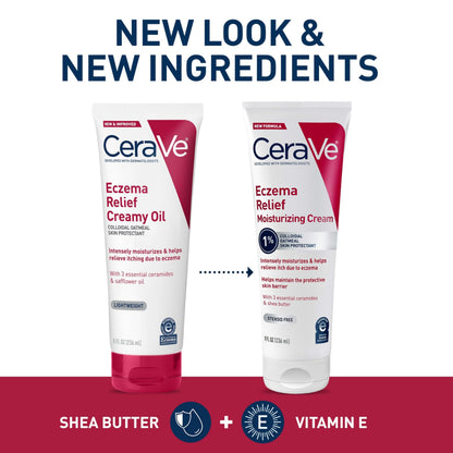 CeraVe Eczema Relief Moisturizing Cream, Shea Butter Dry Skin Lotion, 8oz CeraVe