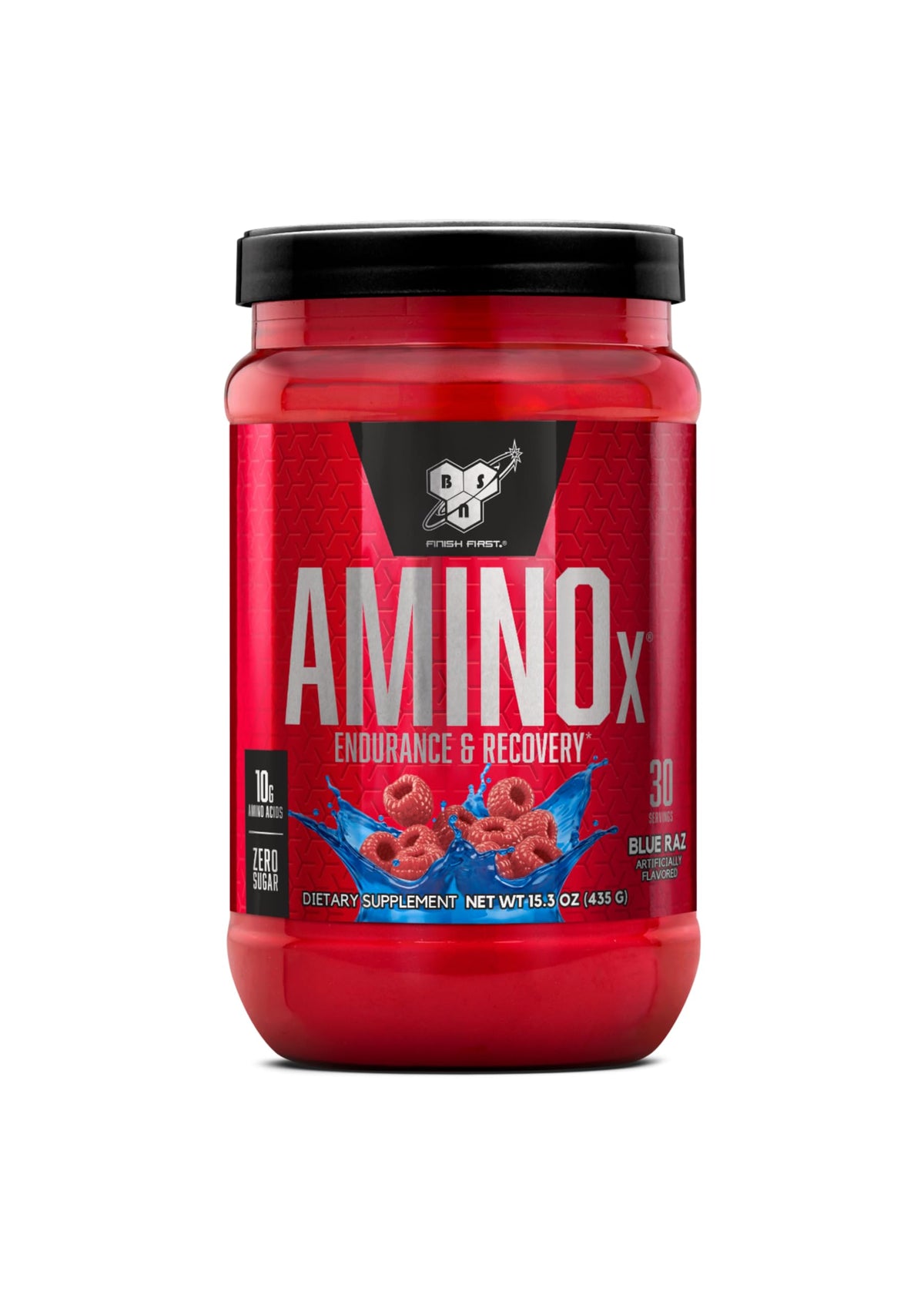BSN Amino X Muscle Recovery & Endurance Powder with BCAAs, 10 Grams of Amino Acids, Keto Friendly, Caffeine-Free, Support Endurance, Zero Sugar, Blue Raz, BSN