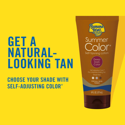 Banana Boat Summer Color Self Tanning Lotion, Dark Self Tanner, 6 Fl Oz Banana Boat