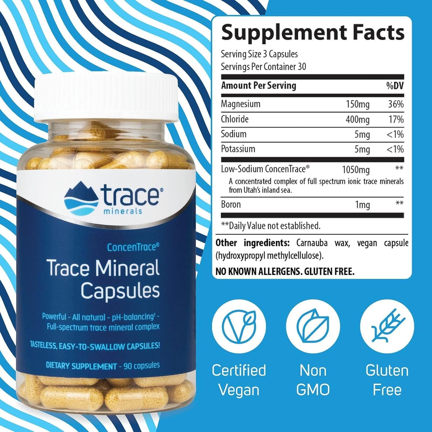 Trace Minerals ConcenTrace Trace Mineral Capsules - ConcenTrace Capsules for Overall Health - Bone Strength, Muscle Recovery & Energy Support Trace Minerals